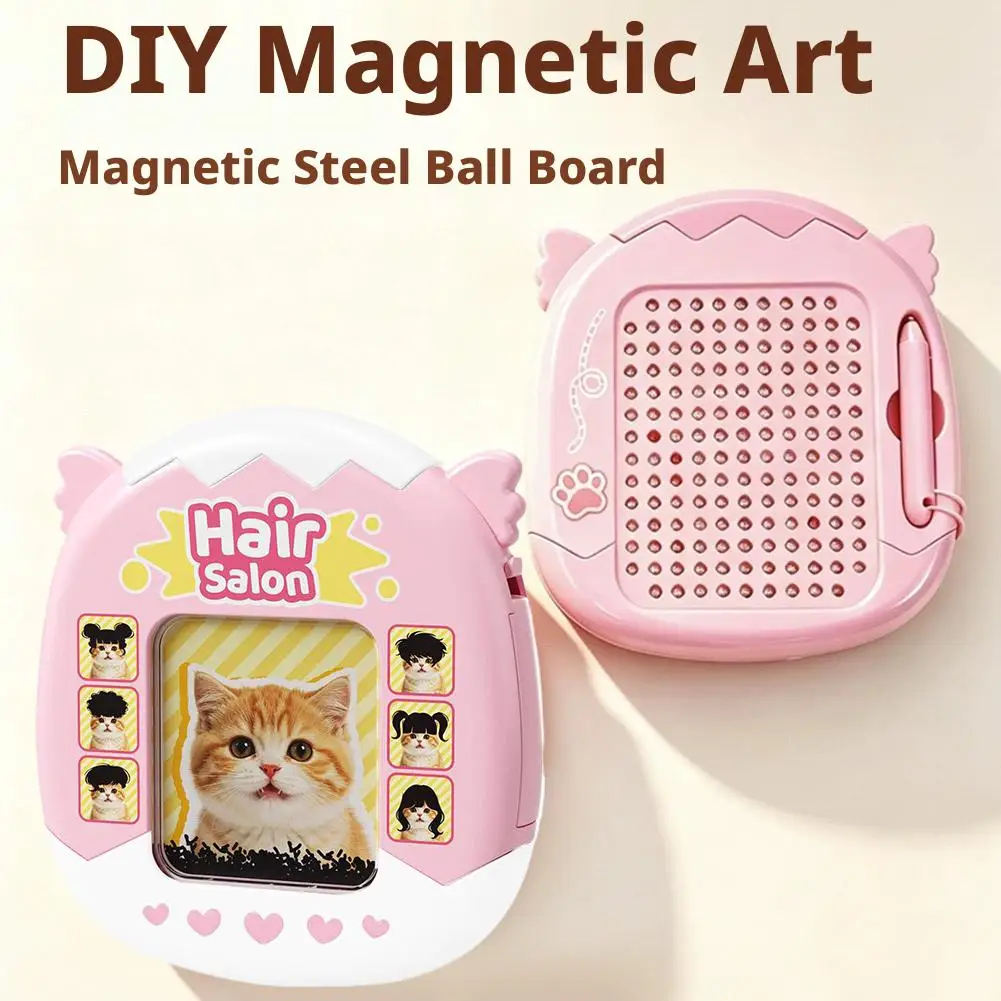 Mini Magnetic Drawing Board DIY Cute Pet Hair Salon Styling Game Doodle Painting Board Creative Stress Relief Keychain Pendant
