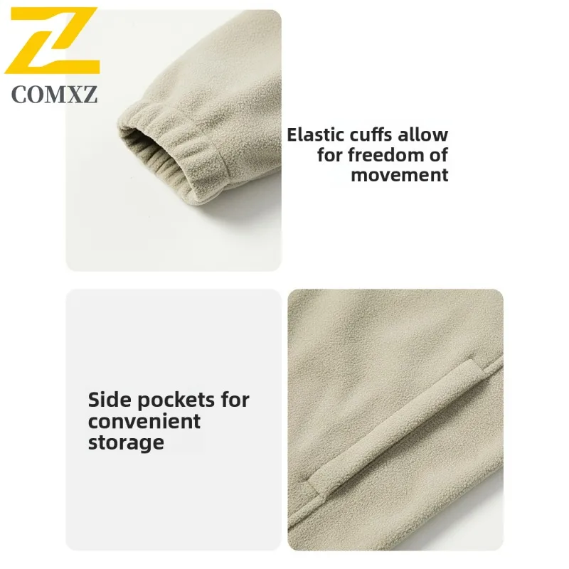 معطف COMXZ للرجال 3 في 1 مقاوم للرياح فضفاض قابل للفصل غطاء محرك السيارة للتسلق سترة التخييم قابلة للتنفس ومقاومة للخدش ملابس خارجية #6