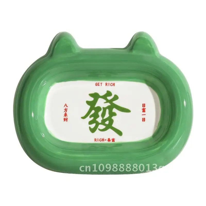 

Creative Ceramic Animal Plate Cat Bowl - Rice Snack Drinking Food Bowl for Dogs And Cats Fortune Hair Piglet Panda Frog Designs