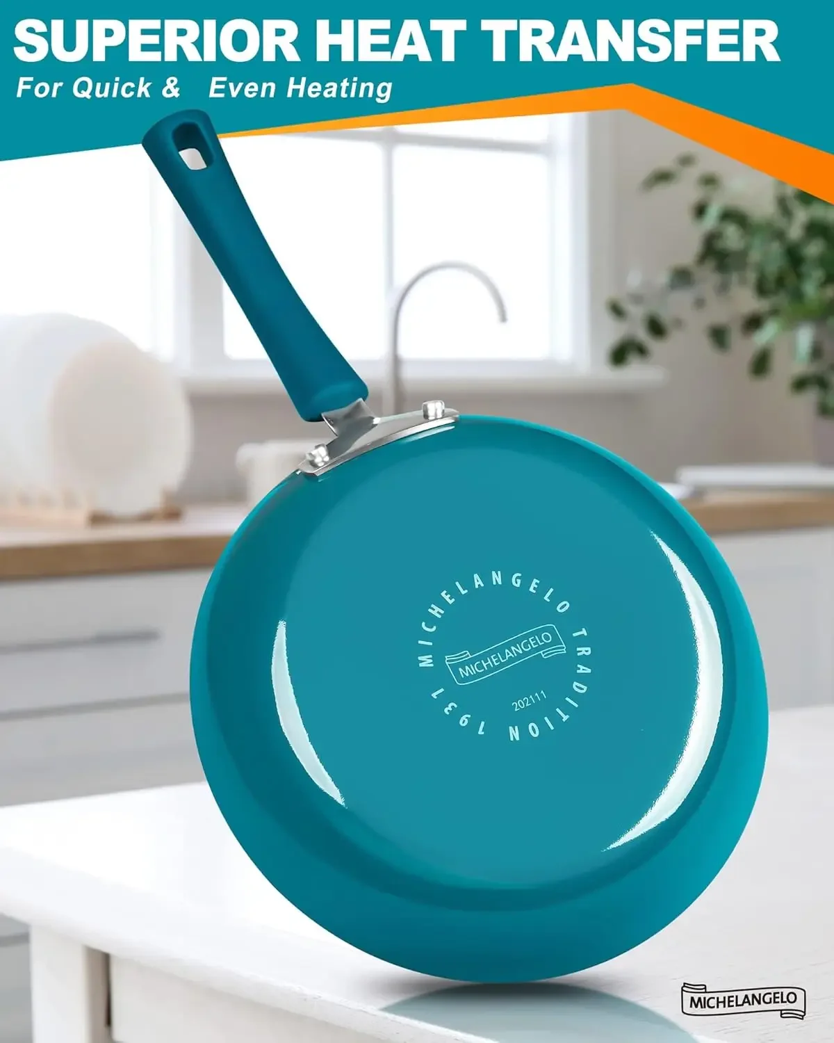 Nonstick Frying Pan with Lid 10 Inch Frying Pan Nonstick, Enameled Non Stick Frying Pan with Silicone Handle Nonstick Skillet