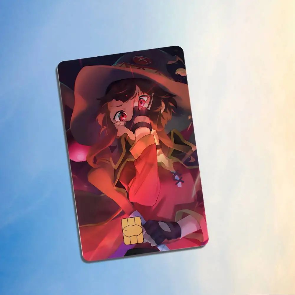 Goddess Aqua KonoSuba Megumin Holographic effect Credit Debit Card Stickers Diy Waterproof Sticker