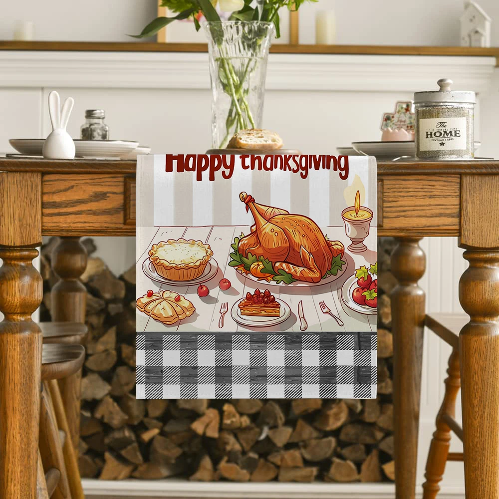 Thanksgiving Turkey Table Runner Kitchen Table Decor Farmhouse Dining Table Runners Wedding Party Decorations