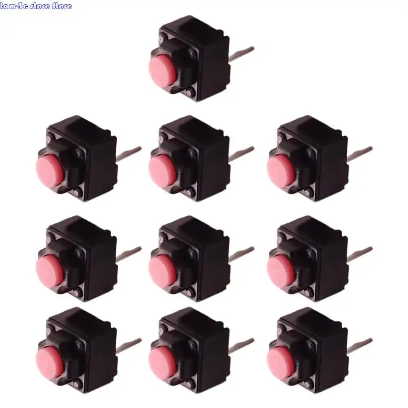 D0UA 10PCS 조용한 마이크로 스위치 10 백만 클릭 조용한 마우스 버튼 마이크로 스위치 2 핀 6x6x7.2mm