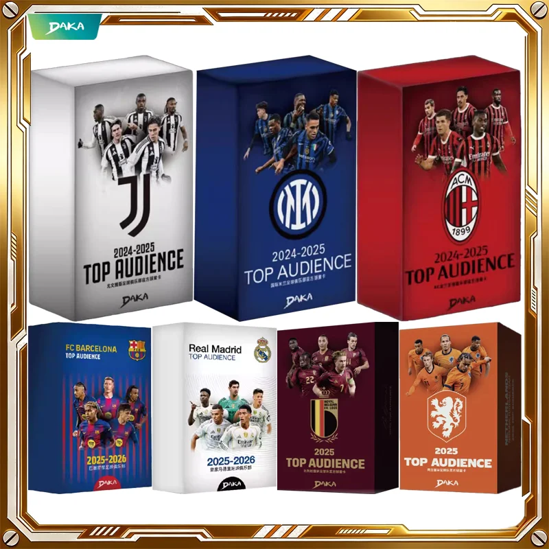2025 DAKA Top Audience Soccer Card Barcelona Caja Misteriosa de Cartas Coleccionables de Anime, Juguetes y Regalos para Cumpleaños y Festividades para Niños y Niñas