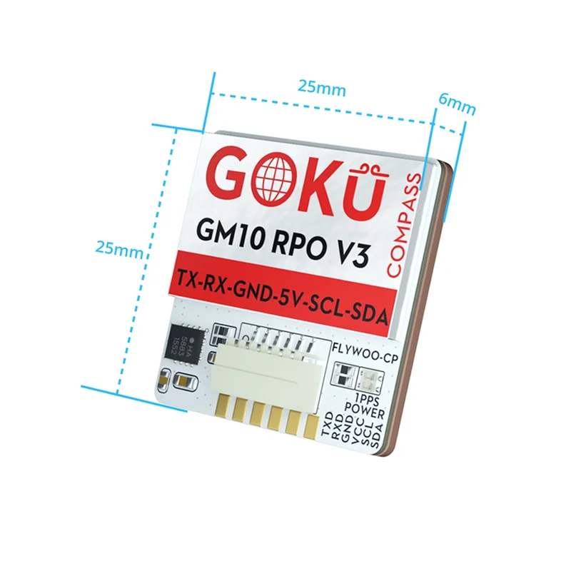 ABZW For FLYWOO GOKU GM10 Pro V3 GPS Module With Compass QMC5883L 72 Searching Channel For FPV Drone