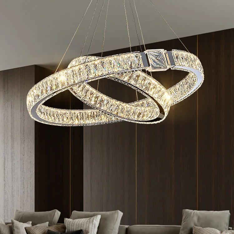 Living room whole house chandelier post-modern simple crystal lamp luxury long dining room lamp