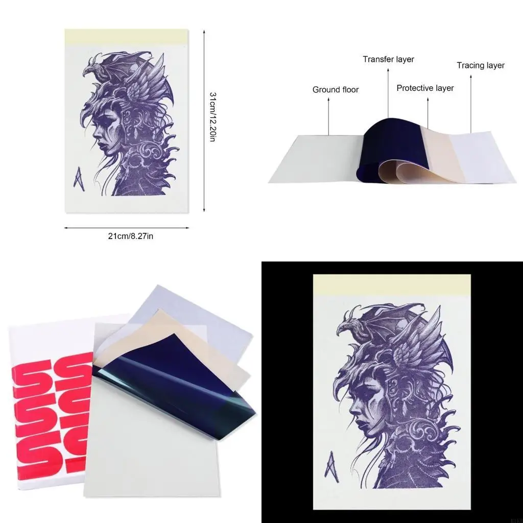   Tattooing Transfer Paper 100 Sheets For Detailed And Precise Design Application In Art Workshops Tattooing Studio Supply