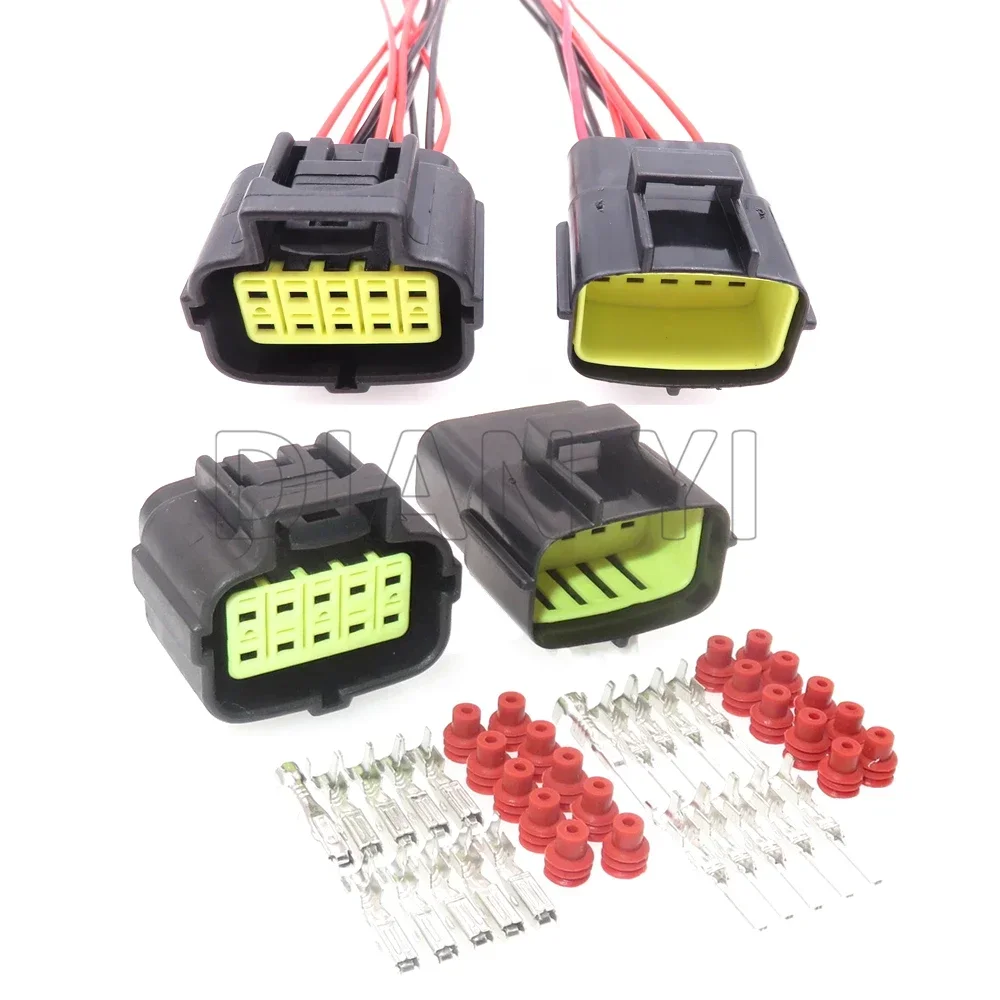 1 Set 10 Way 174655-2 174656-7 174657-2 AC Assembly Automobile Electrical Connector With Cables Car Wiring Adapter Auto Parts