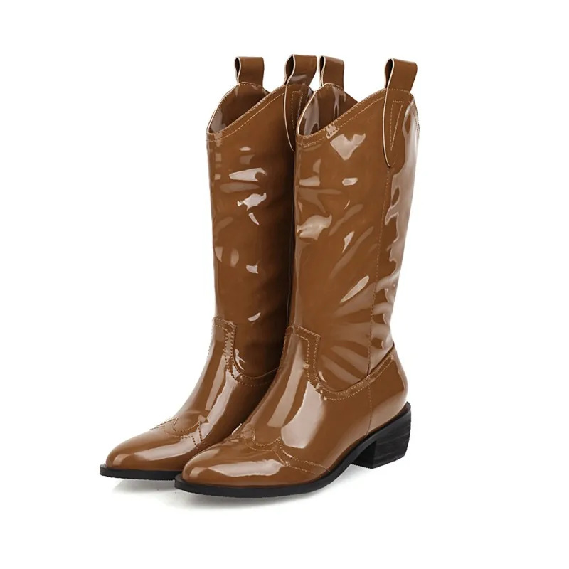 

Женские ботинки с острым носком, на толстом каблуке