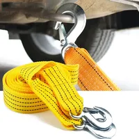 1pc 4M Car Tow Cable Heavy Duty 5 Ton Trailer Rope Towing Pull Rope Strap Hooks Van Road Recovery Car Accessories