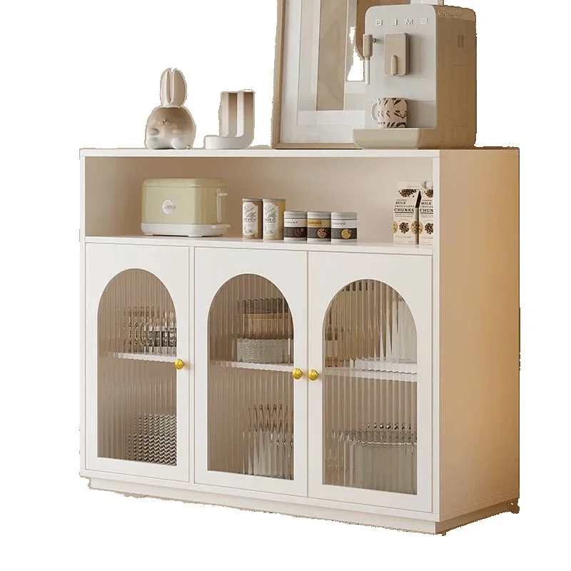 ダイニングサイドキャビネット リビングルーム 無垢材 家庭用一体型収納 壁際 キッチンサイド