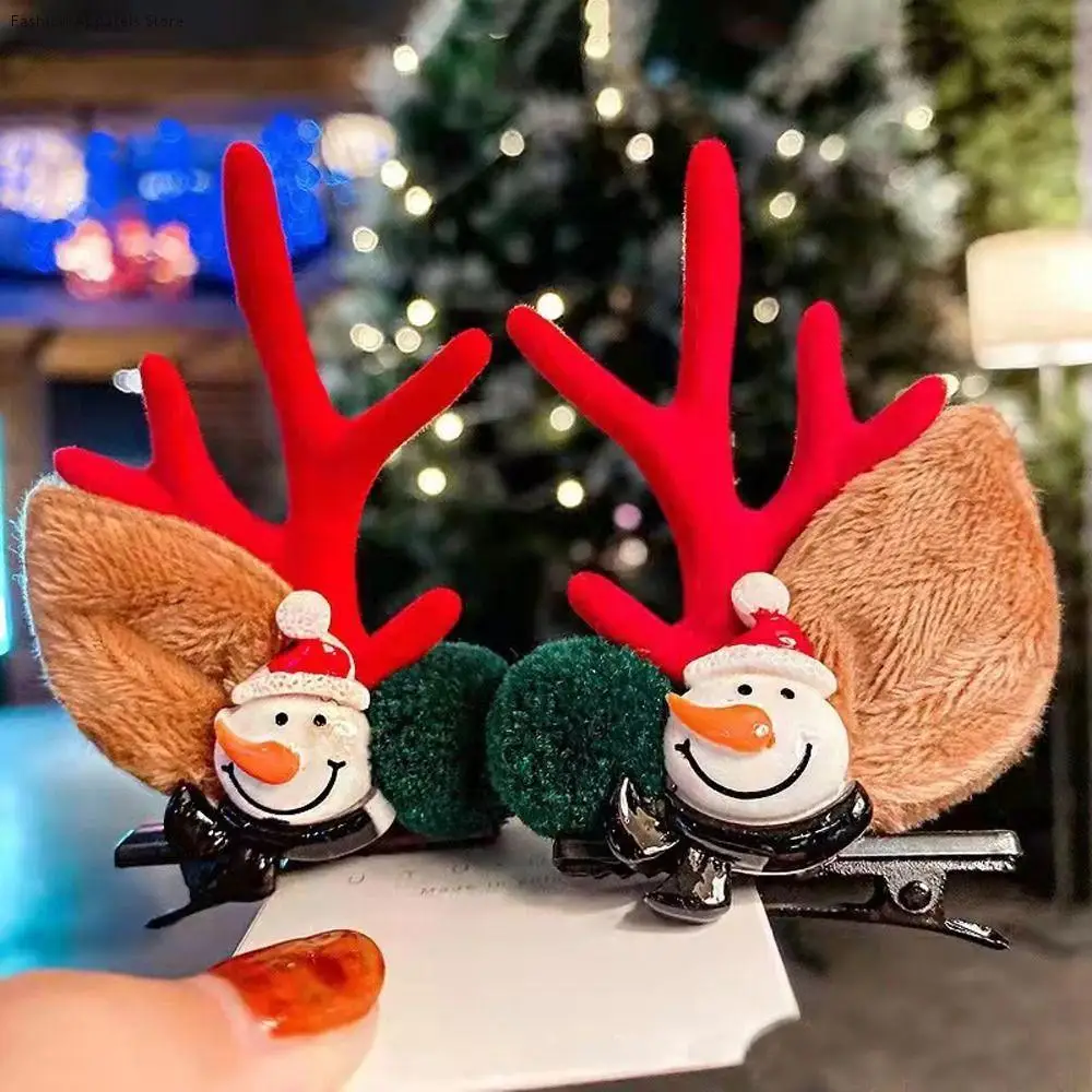 

Children Party Supplies Girl Kids Gifts Xmas Ornaments Pine Cone Hairpins Antler Hairpin Hair Accessories Merry Christmas Decor