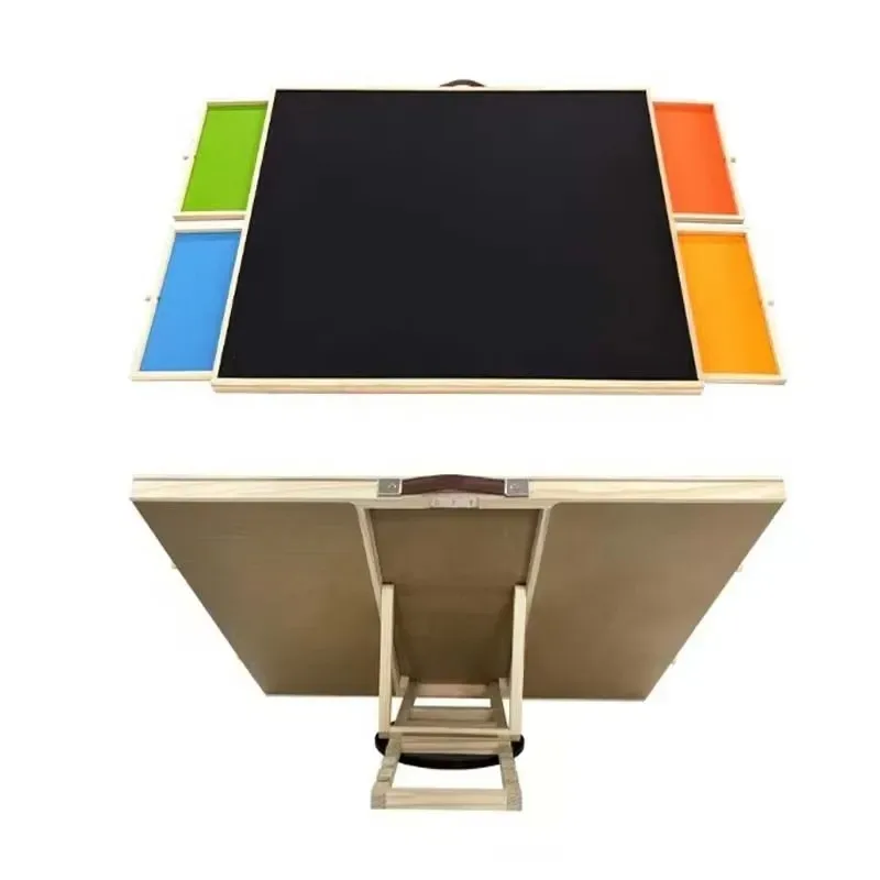 Wooden Puzzle Table Dual Purpose Portable Tiltable Rotating Board Two in One
