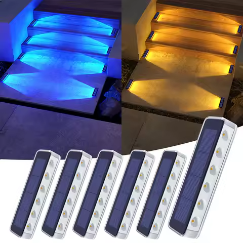 Solar Deck Lights Outdoor Waterproof LED Step Sidewalk Stair Garden Light IP68 Auto On/Off Solar Powered Dock Driveway Lighting