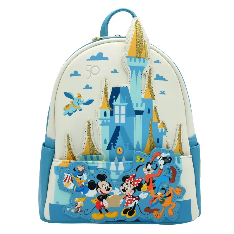 Miniso Donald Duck and Mickey Mouse 50th Anniversary Joint School Bag Children's Backpack Men's and Women's Casual Bag