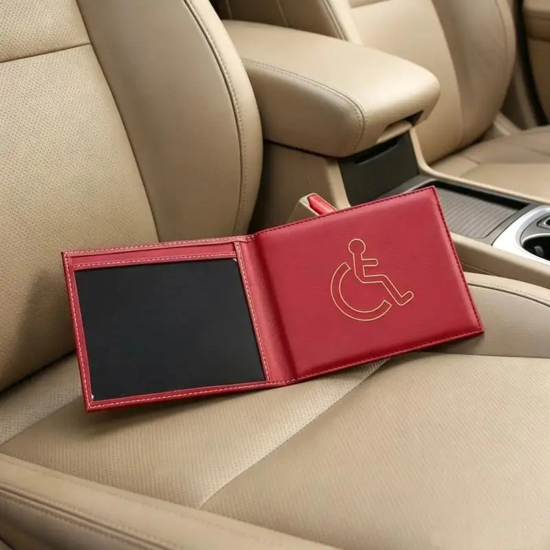 Handicapped Badge ID Holder Wallet Waterproof Dustproof Slim Portable Pouch for Disability Certificate Public Access Use