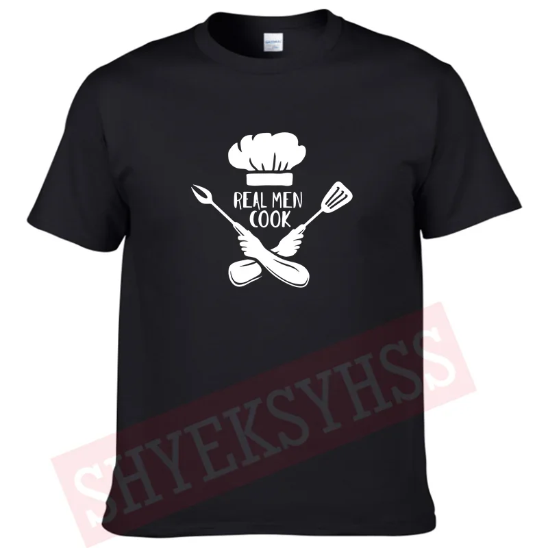 Men's T shirt Cooking Fun Print T-shirt Men's Casual Top Home Husband Gift Chef Kitchen Comfortable Cotton T-shirt 2023