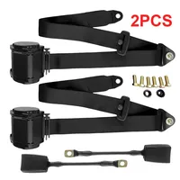 2Pcs Automatic Seat Belt Three-Point Retractable Adjustable Belts Auto Telescopic Safety Belt for Golf Cart Minivan Pickup Truck