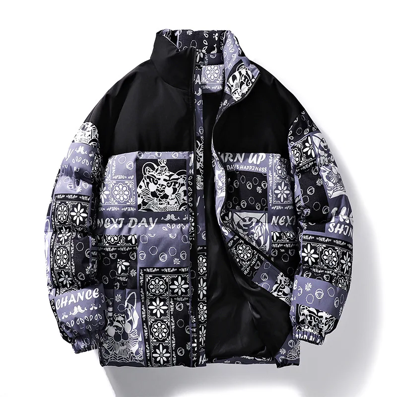 

New autumn and winter stand-up collar couple cotton-padded jacket men's cotton-padded jacket men's down cotton-padded jacket