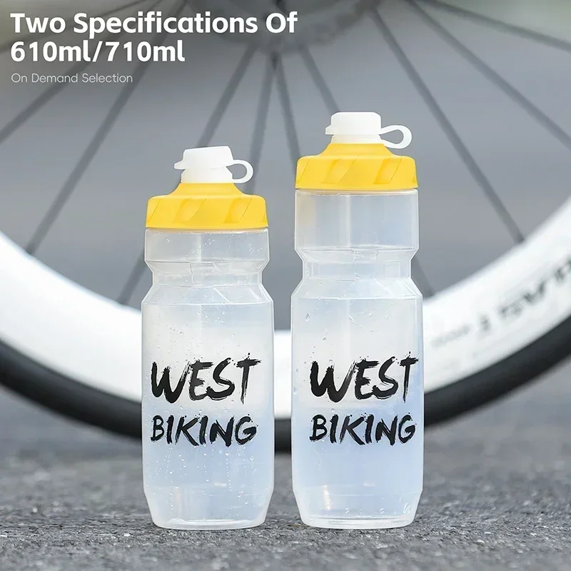 WEST BIKING 610/710ML Cycling Water Bottle Outdoor Sport Portable Kettle Squeeze Out Water MTB Road Bike Soft Bottle 6 Colors