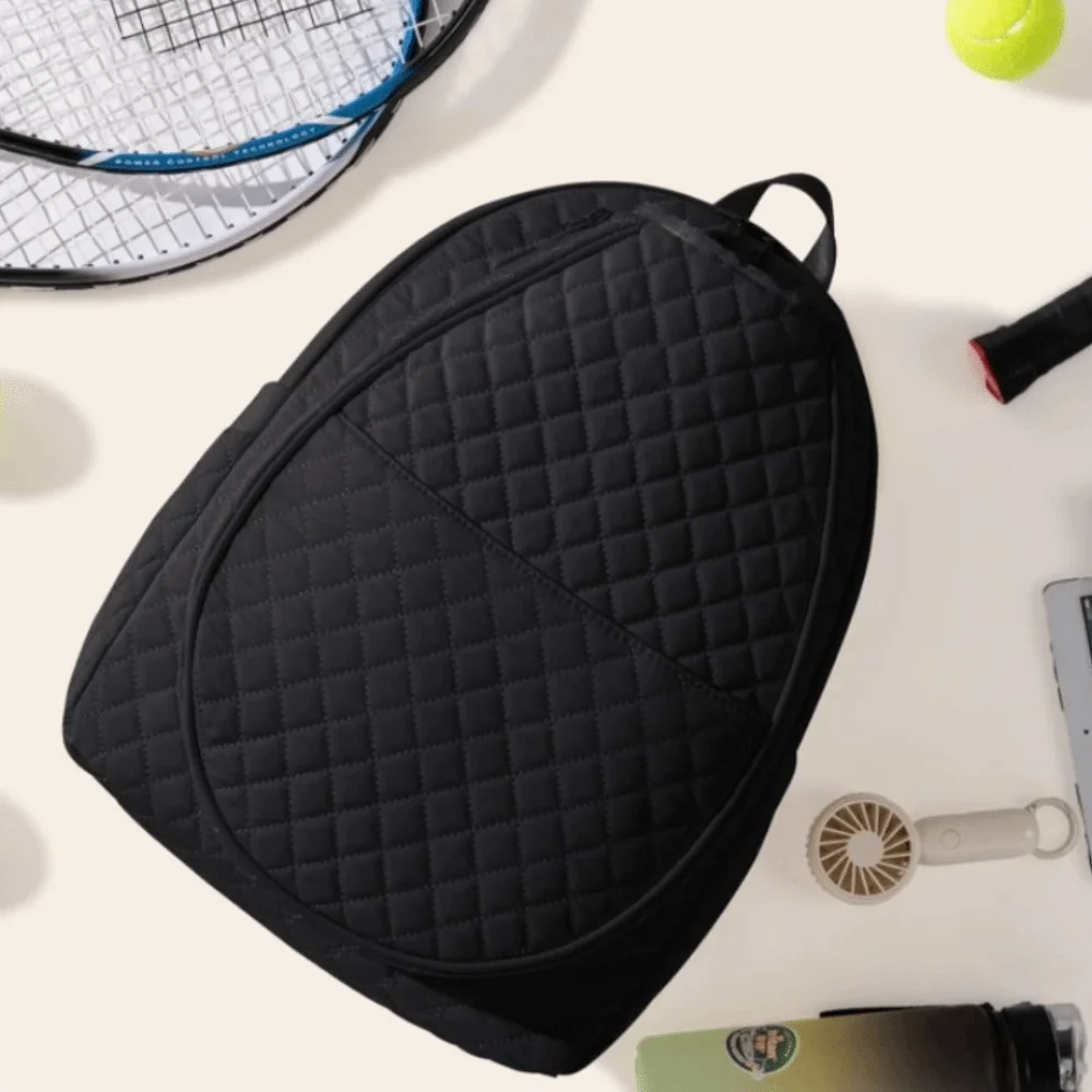 Large Capacity Tennis Crossbody Backpack Waterproof Adjustable Strap Lightweight Sling Bag Zipper Closure Organizer