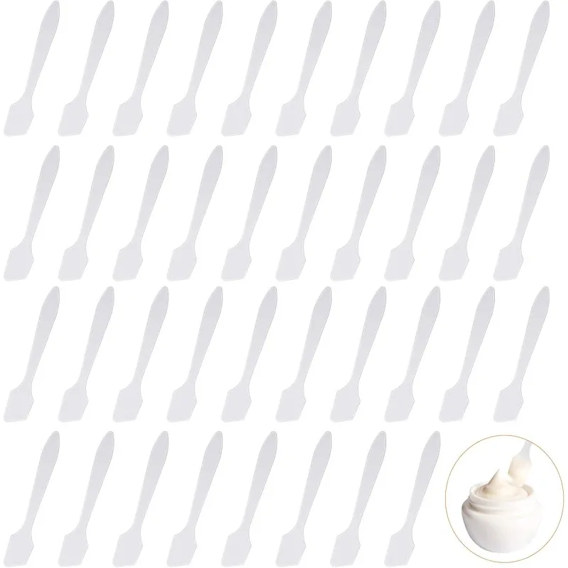 200 Piece Facial Cream Spatulas - Translucent Frosted Spatulas for Mixing & Sampling Cosmetics (8.2x1.5cm)