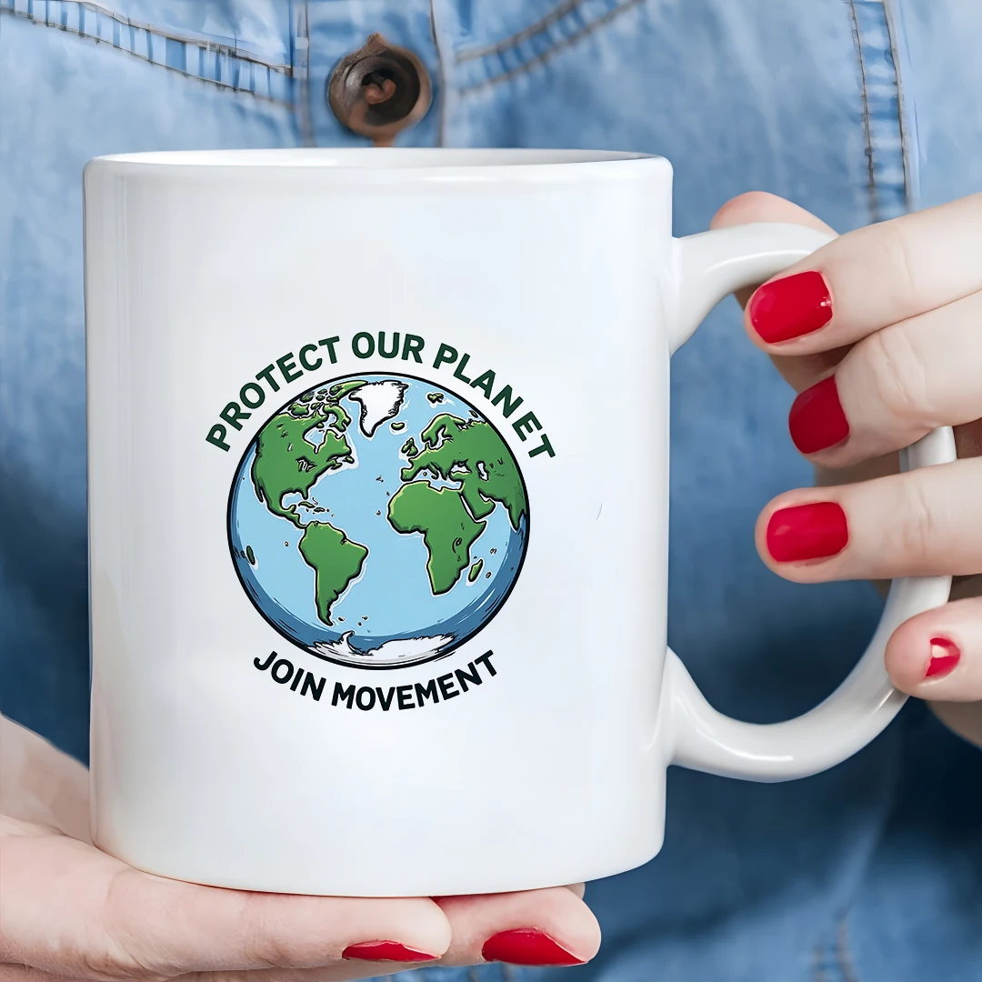 

Eco-Friendly Earth Cup 11OZ Kids Cold & Hot Beverage Cup Christmas Gift Family Cup Protect Our Planet