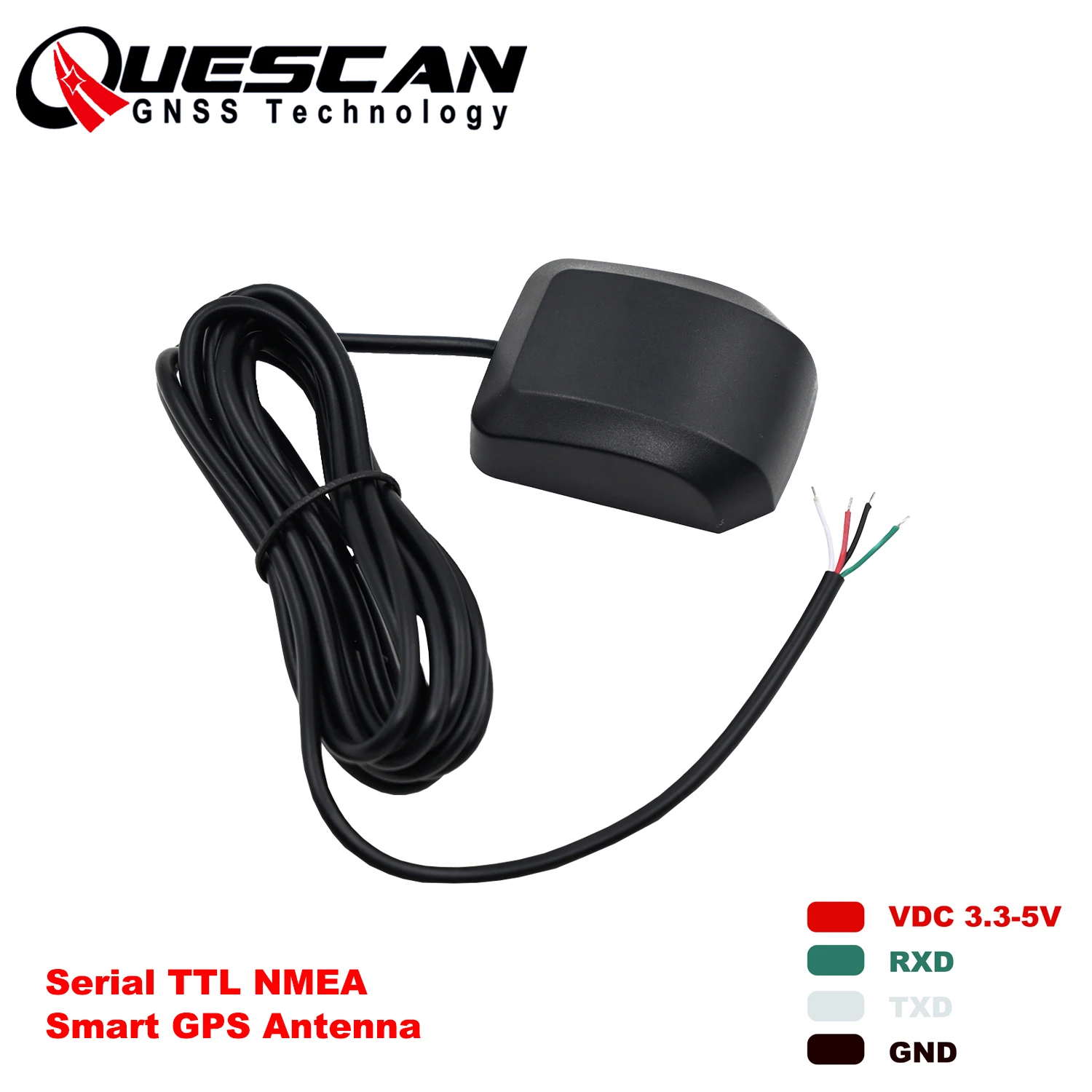

QUESCAN Serial TTL M8 M10 Smart GPS GNSS Receiver GPS Galileo GLONASS BeiDou QZSS Antenna Module for Racing Speedometer GPS 25Hz