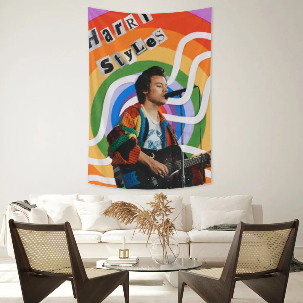 

Harry-Styles Tapestry Room Decor Aesthetic Meme Tapestries Home Banners