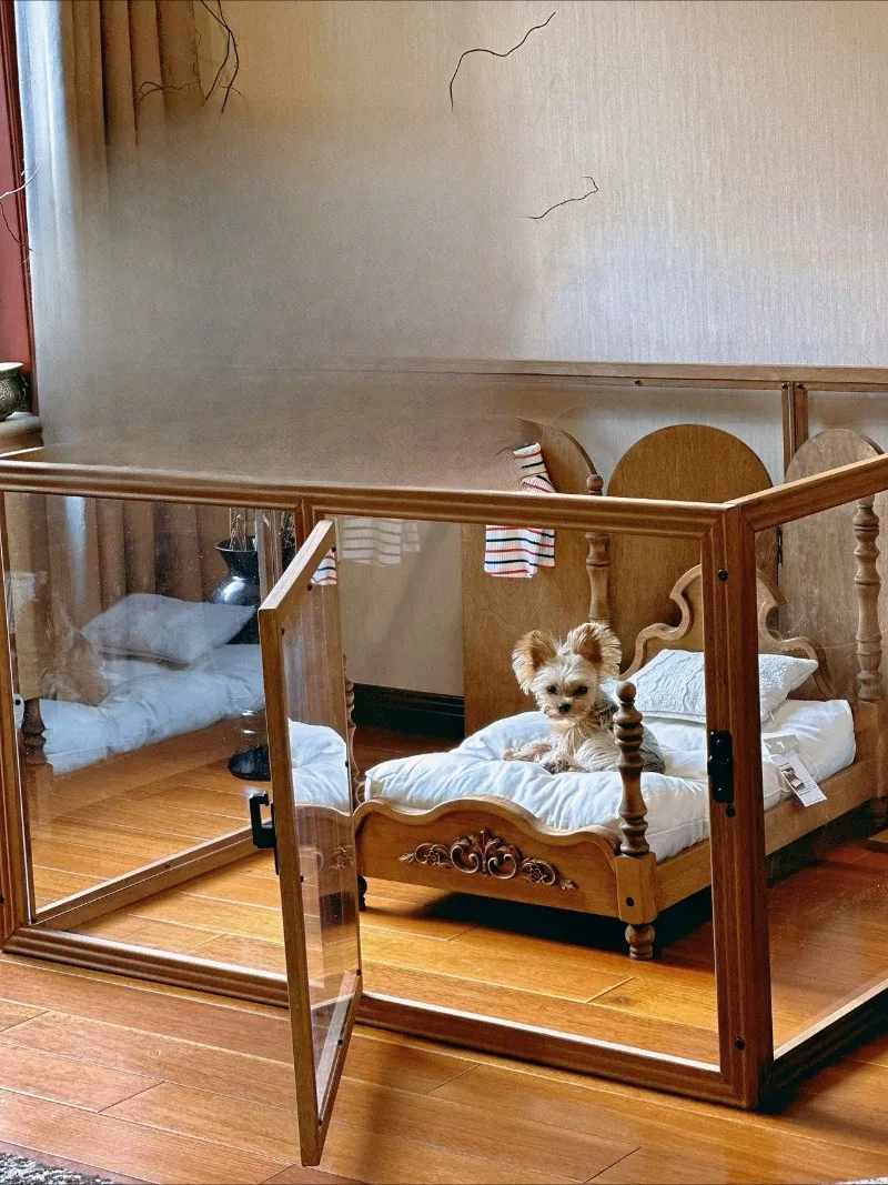 Solid wood pet fence Roman small bed series cat and dog fence gift