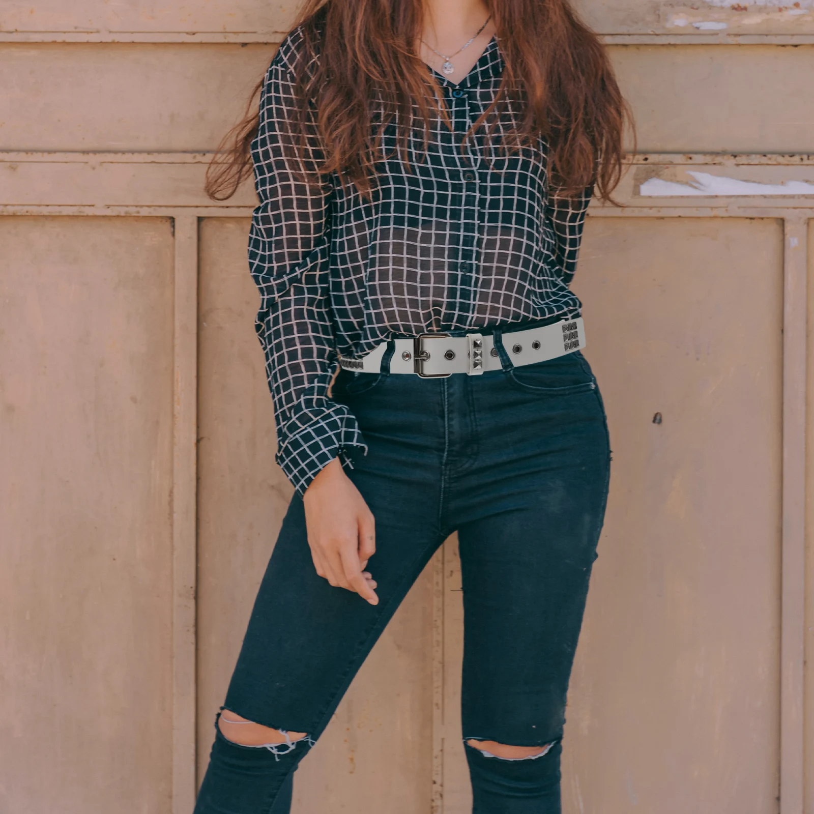 

Punk Metal Waist Belt Adjustable Shining Waistband Fashion Chain For All Sizes Curved Design Comfortable Wear Belt Accessories