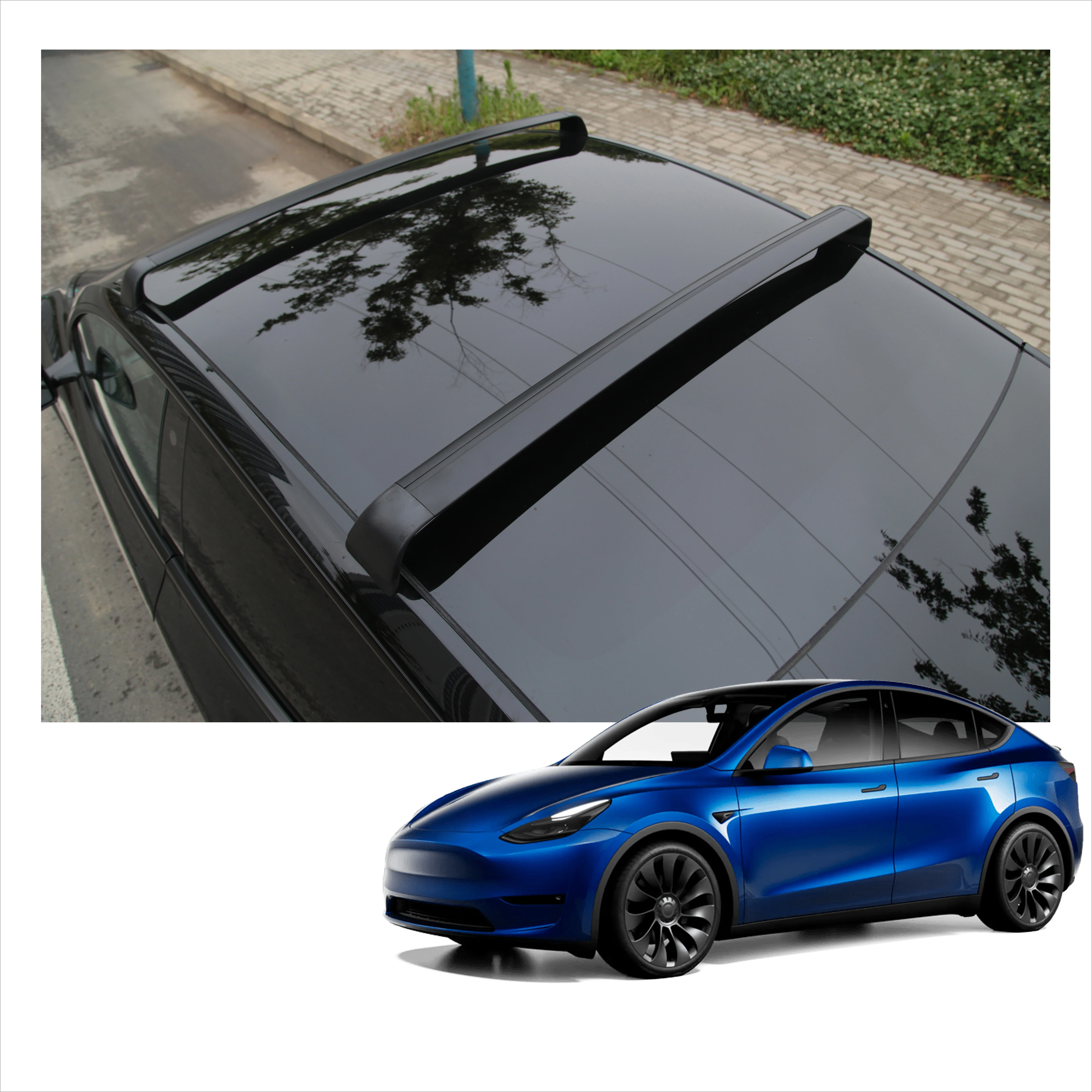 Roof Rack With Locks Aluminum Cargo Carriers Rooftop Luggage Holder Cross Bars For Tesla Model 3/Y