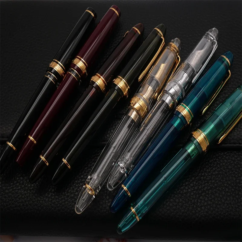 

Japan 21K Large Torpedo Fountain Pen Plow Metal Grip Low Center of Gravity Black Gold Nib SAILOR
