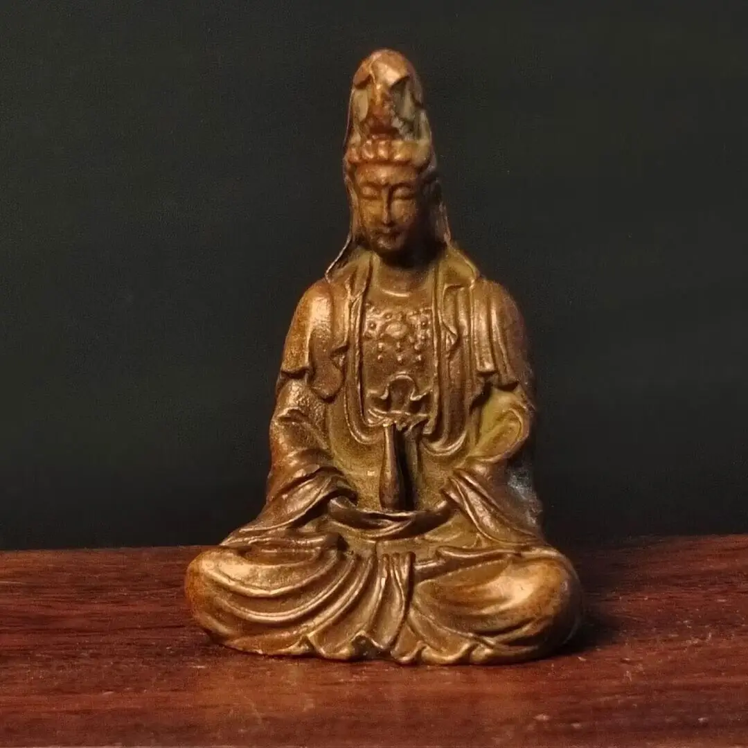 Blessing cast kwan-yin buddha statue figure collectable gift tea pet