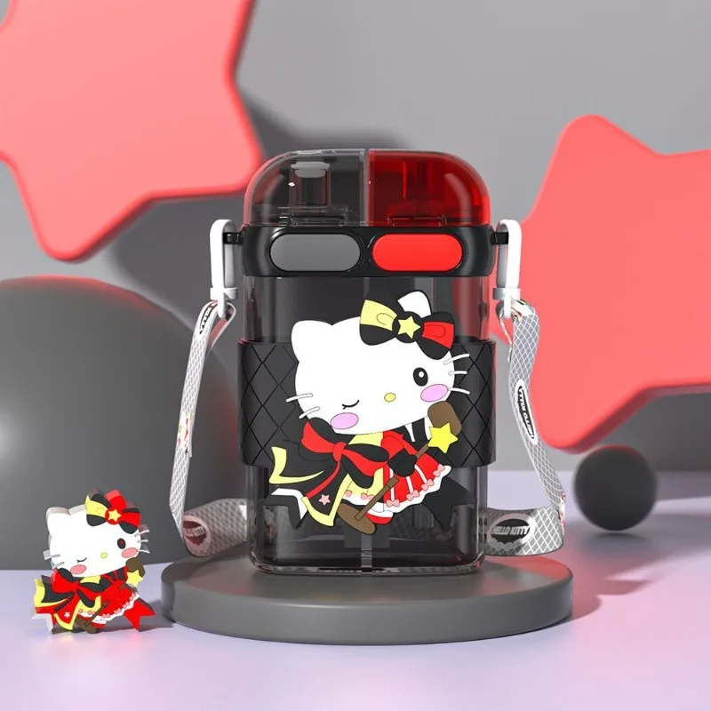 Niedlicher Kuromi-Wasserbecher für den Sommer, Sanrio My Melody Hello Kitty, Cinnamoroll, Doppeltrink-Strohbecher, hochwertiger Wasserkocher für Studenten, Geschenk