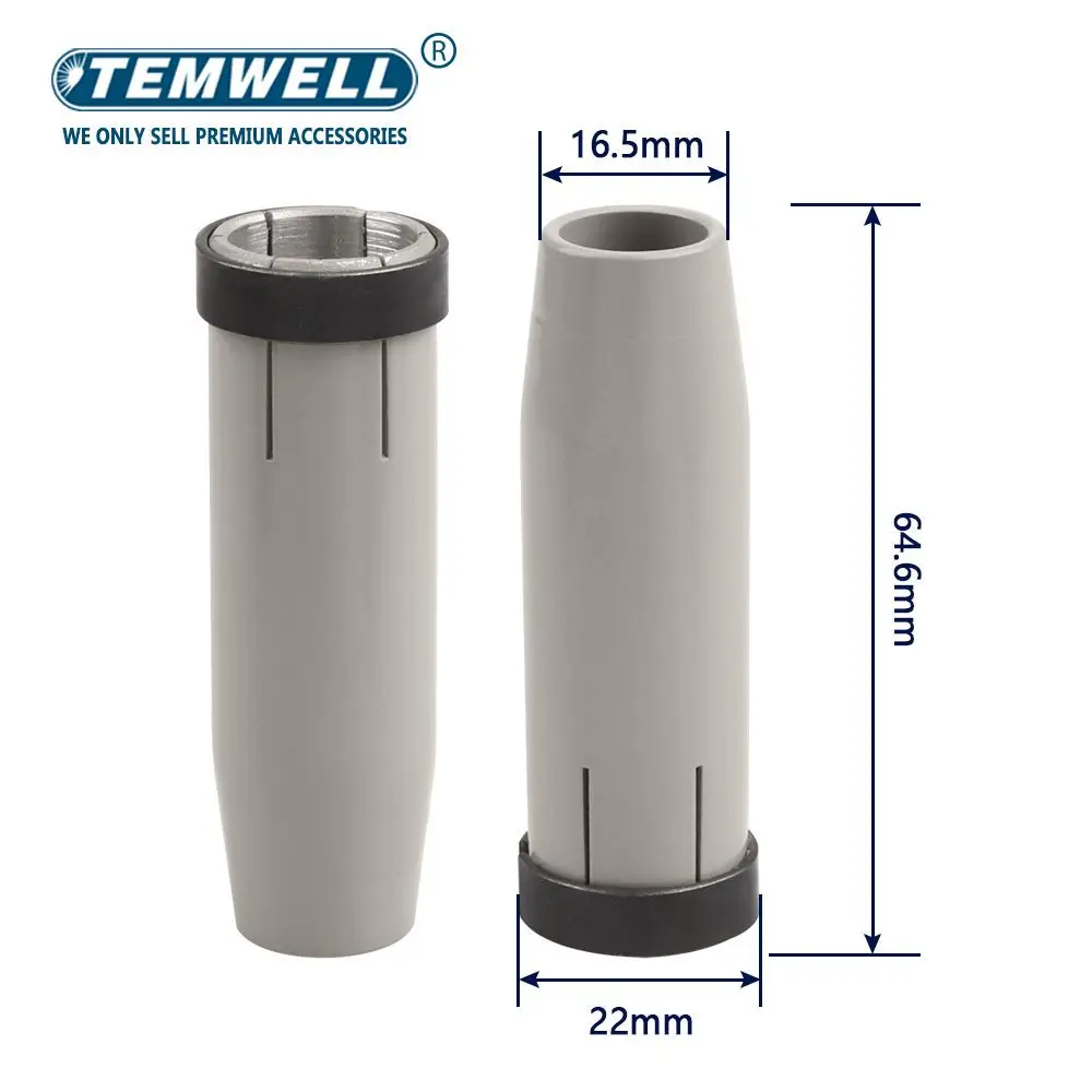 TEMWELL 24KD New Coating Protection Nozzle non-stick Welding Slag European Airless Gas Protection Cover Mig Welding Tools