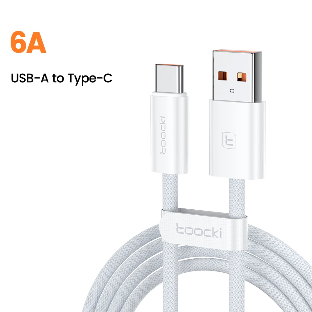 Toocki 6A Super-Ladekabel USB auf USB-C für iPhone 17 16 Samsung Huawei 1/2/3/5 Stück 100W Typ-C Schnelllade- und Datenkabel