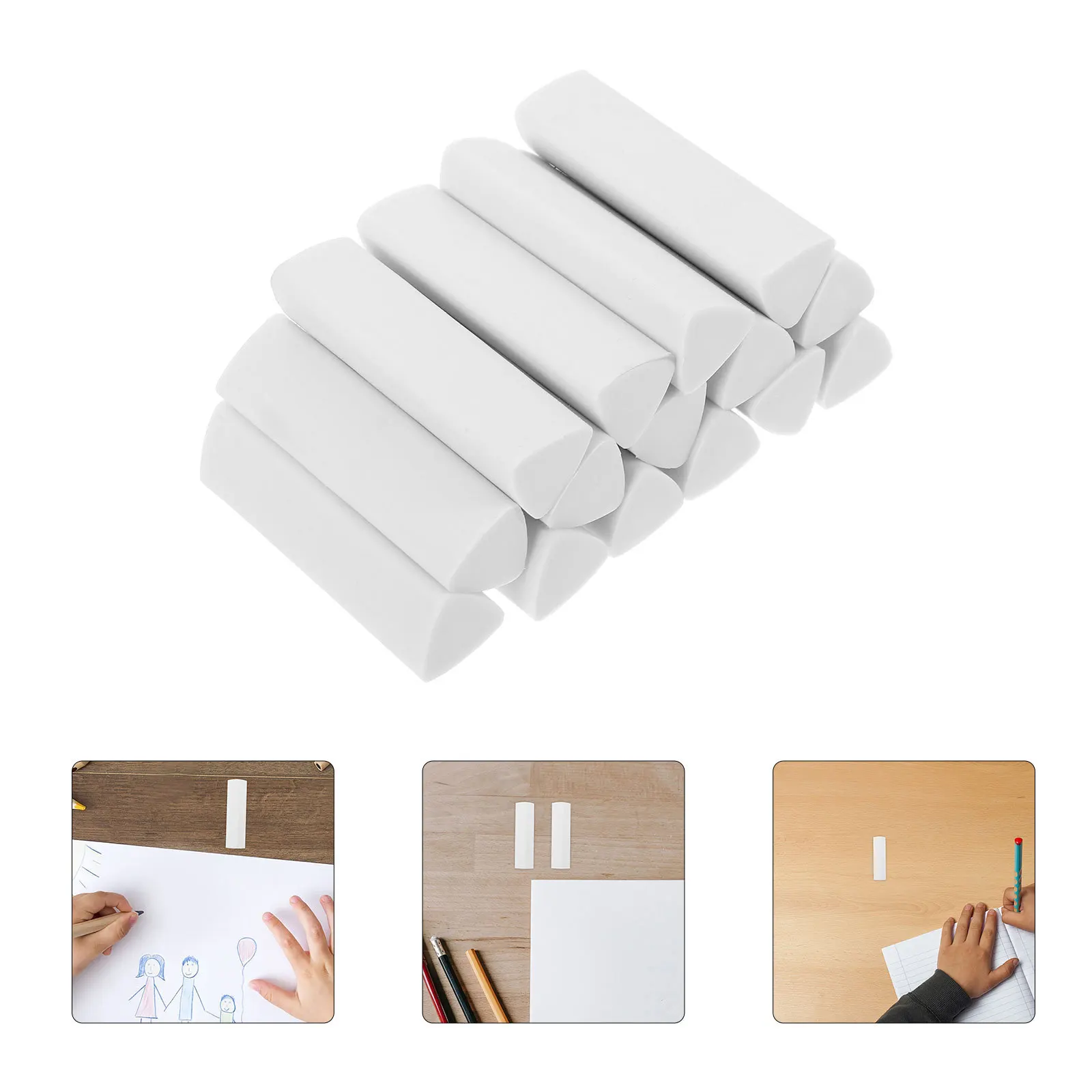 

15Pcs Triangular Pencil Erasers Soft White for Sketching Drawing Art School Office Students Artists Supplies Pencil Erase