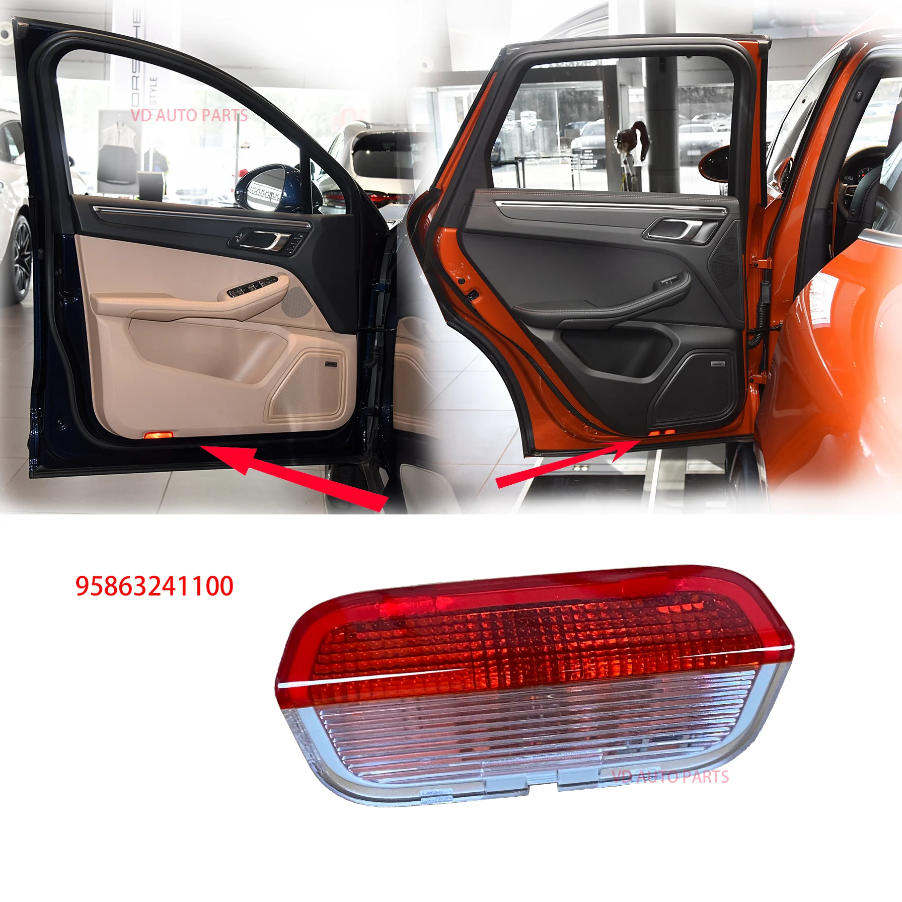 

95863241100 1K0947411A предупреждающая дверь фотосессия для Porsche cayenne 2011 2012 Macan 2014 2015 2016