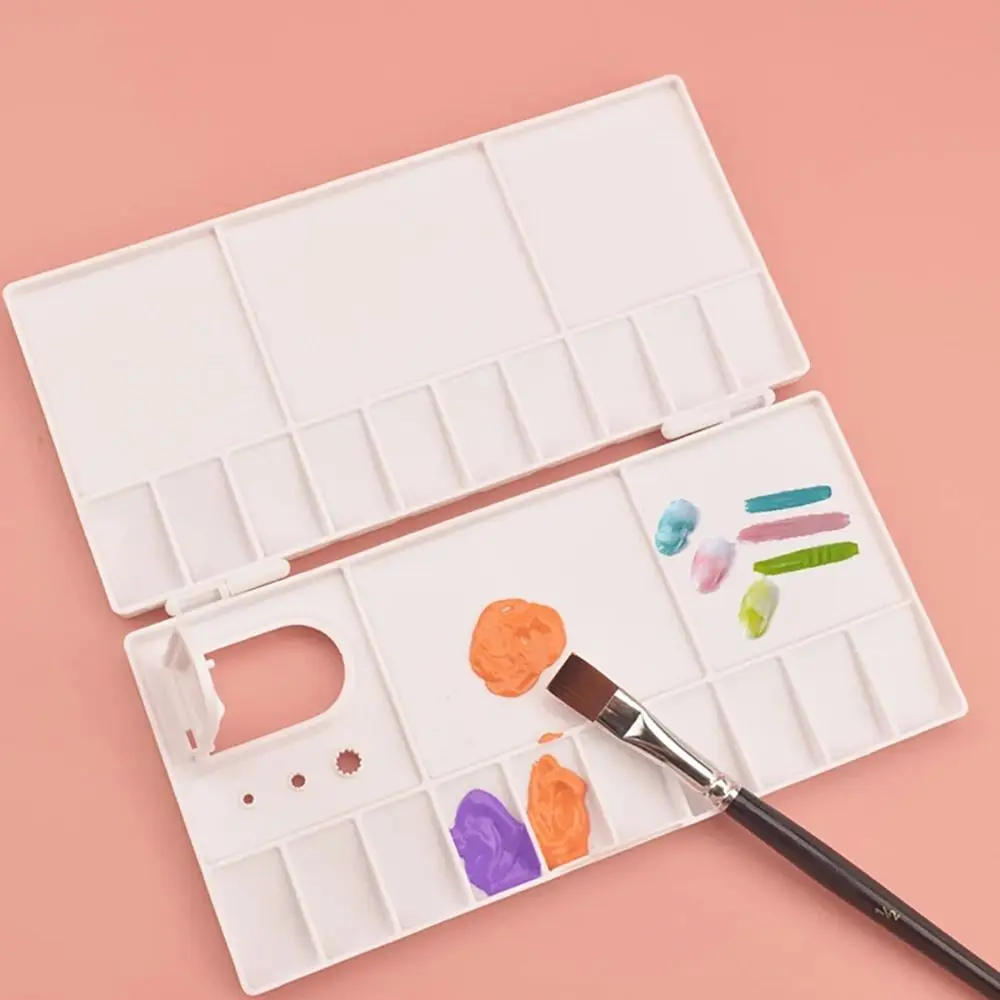 1Pcs Durable 25 Grids Nail Art Palette Renovate Cover Plastic Watercolor Paint Tray Folding Pigment Box Nail Art Tool