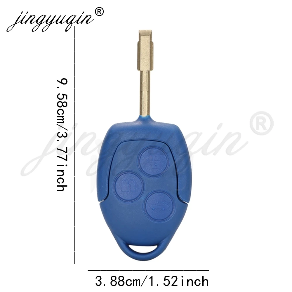 jingyuqin 10pcs/lot For Ford Transit WM VM Connect Mk7 2006 -2014 3 Button Remote Auto Key Shell Cover Car Styling Blue Case