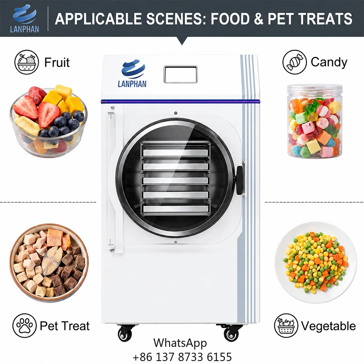 Homemade Food Snacks - Liofilizador de Alimentos Doméstico 4-6kg/Lote Para