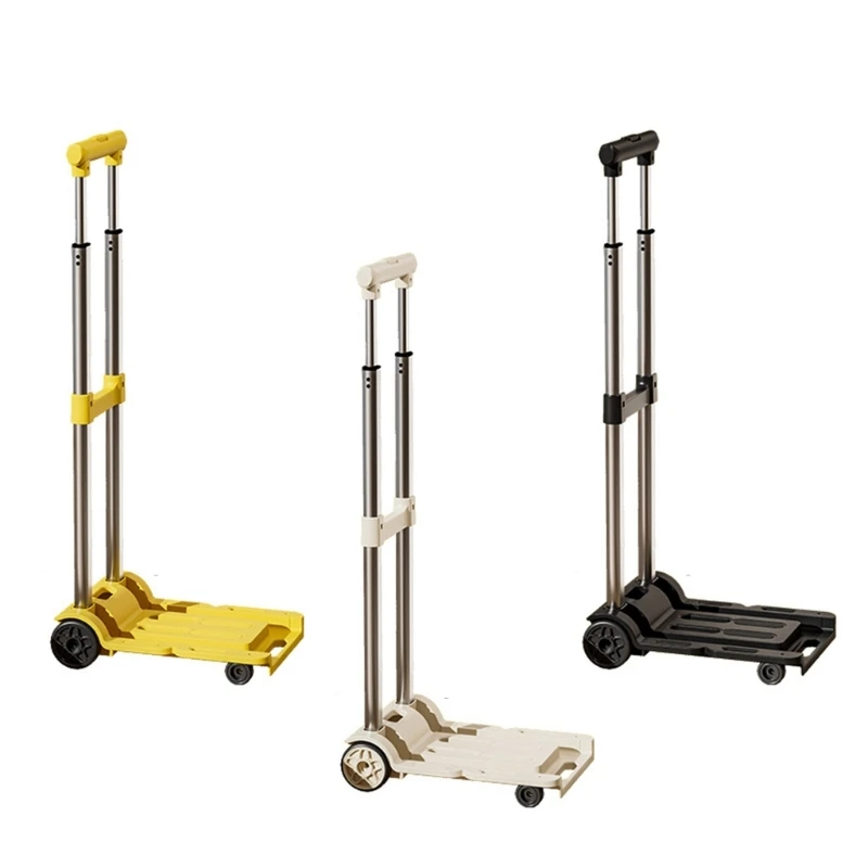 Convenient Heavy Duty Aluminum Hand Truck Cart Trolley for Narrow Spaces, Travel Dropshipping