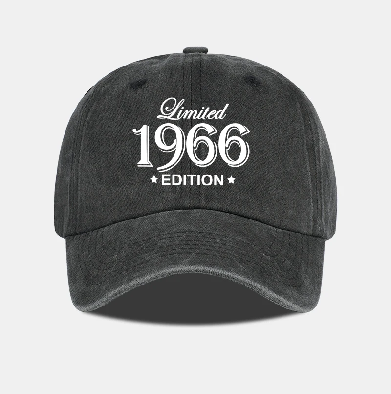 �Limited 1966 Edition“ Baseballkappe mit Print, verwaschen, verstellbar, Unisex, Vintage-Geburtstags-Sonnenhut – Detail 5