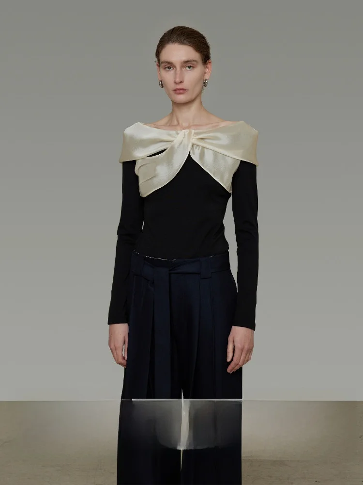 

Вязаный свитер Ele Splice на одно плечо для женщин, модный облегающий топ от Unsoken, высококачественный трикотаж для весеннего сезона