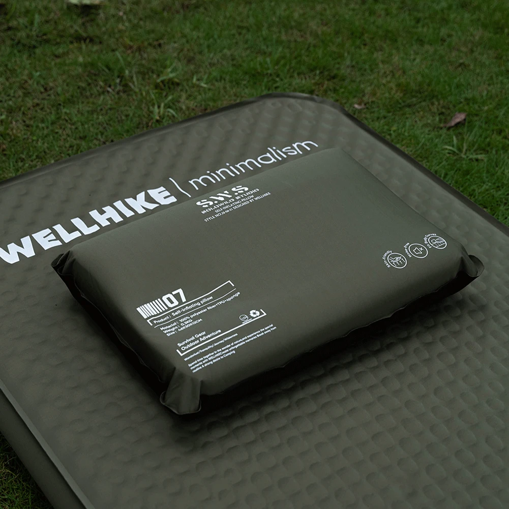 التلقائي التضخم وسادة السفر عالية انتعاش رغوة التخييم وسادة مريحة نفخ وسادة قابل للتعديل لارتفاع مصممة خصيصا #2