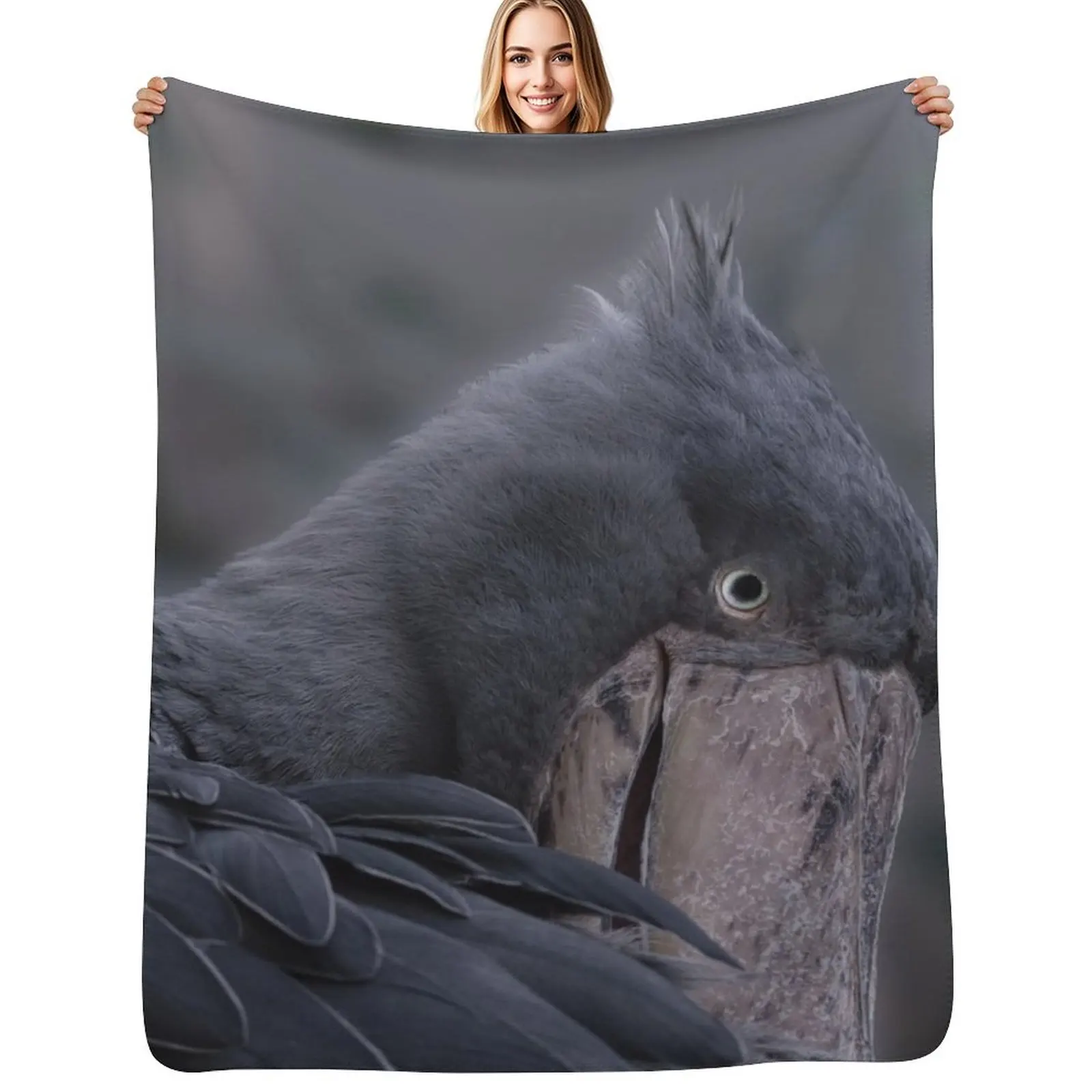 

Shoebill Smile Throw Blanket Stain Resistant Cozy Warm Blanket