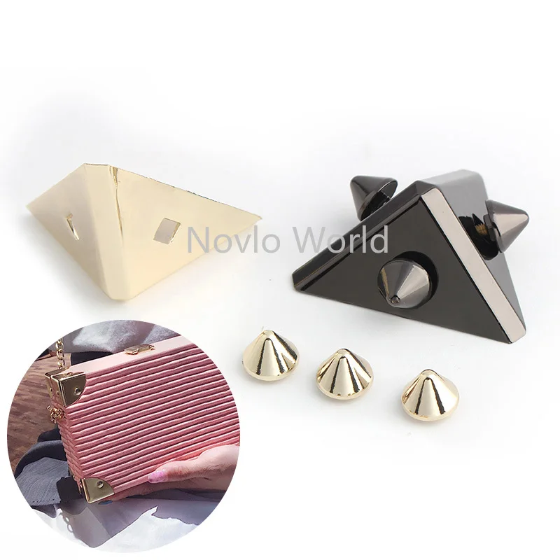 10-50PCS 51x11.5x9MM Light Gold Gun Black Metal Cap Rivets Stud Corner Nail For Leather craft Shoes Bag Belt Clothes Accessories