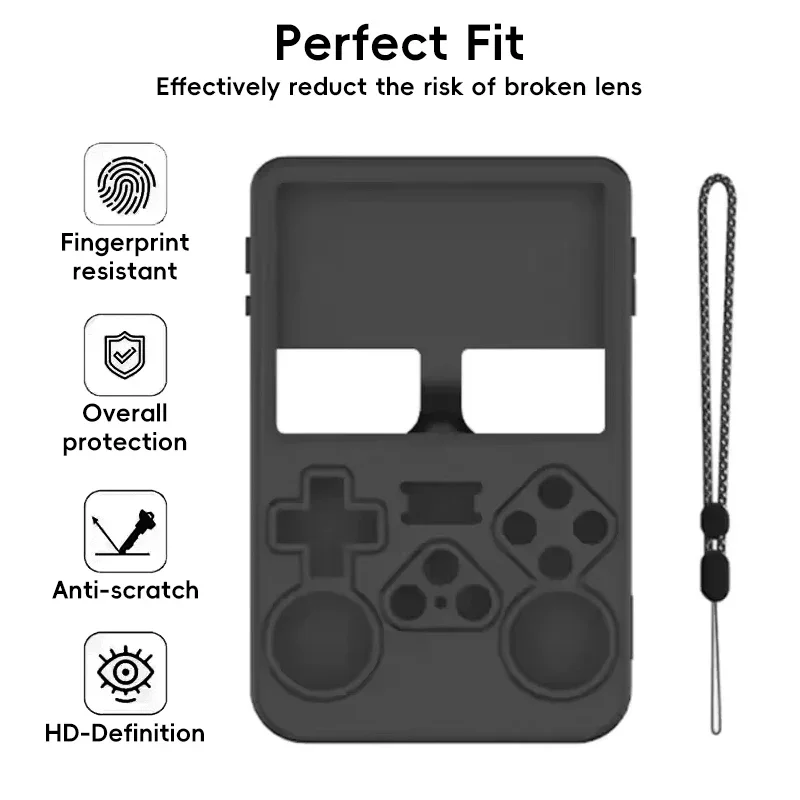 DATA FROG Protective Case for R36S Console Soft Silicone Cover with Optional Tempered Glass Screen Protector
