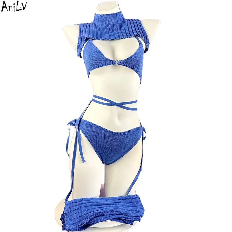 AniLV Japanese Anime High Collar Sweater Uniform Outfit Cosplay Women Underwear Pajamas Costume